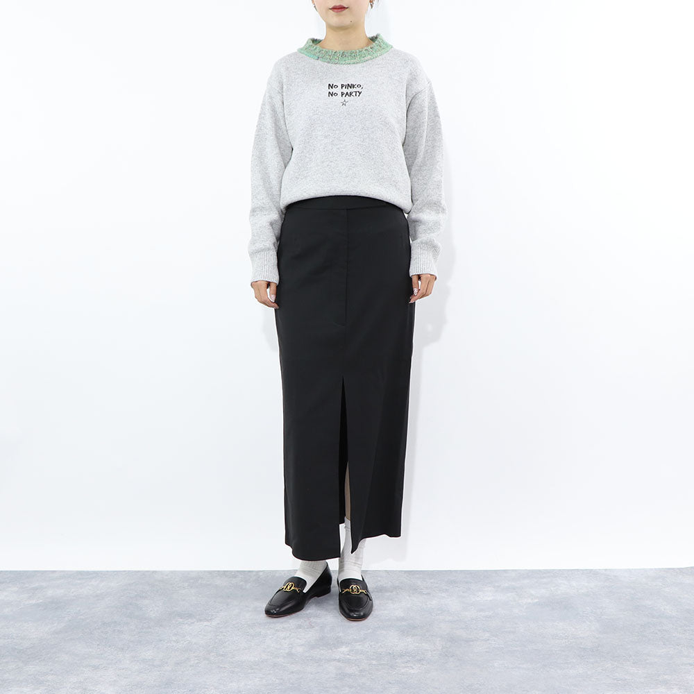 PINKO ニット グレー ロゴ オーバーサイズ 1G16EY-Y7EN