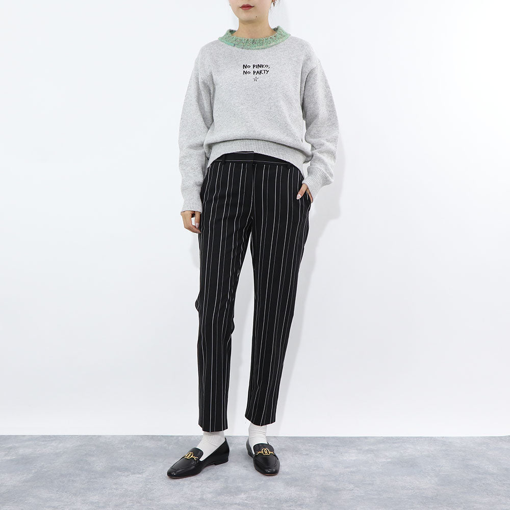 PINKO ニット グレー ロゴ オーバーサイズ 1G16EY-Y7EN
