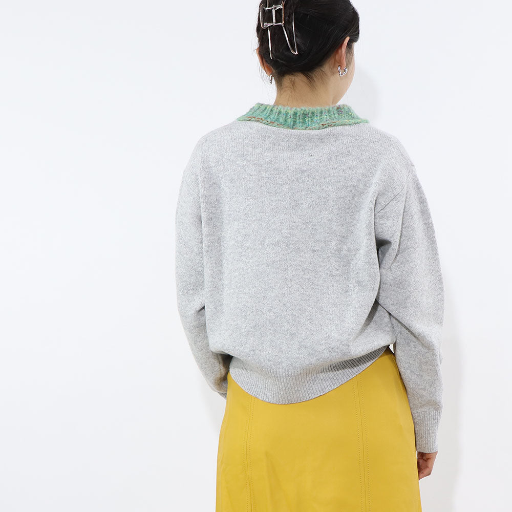 PINKO ニット グレー ロゴ オーバーサイズ 1G16EY-Y7EN
