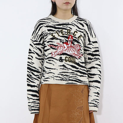 PINKO ニット  ホワイト ゼブラ ロゴ 1G17N2-Y81Z