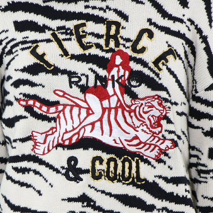 PINKO ニット  ホワイト ゼブラ ロゴ 1G17N2-Y81Z