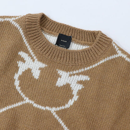 PINKO ニット  ブラウン ロゴ オーバーサイズ 1G17UW-A005