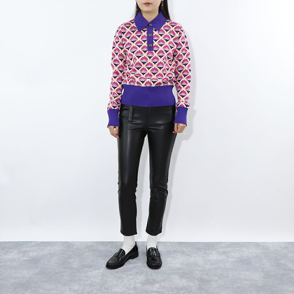 PINKO ニット マルチカラー 襟 総柄 1G180J-A05Q