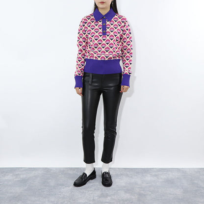 PINKO ニット マルチカラー 襟 総柄 1G180J-A05Q