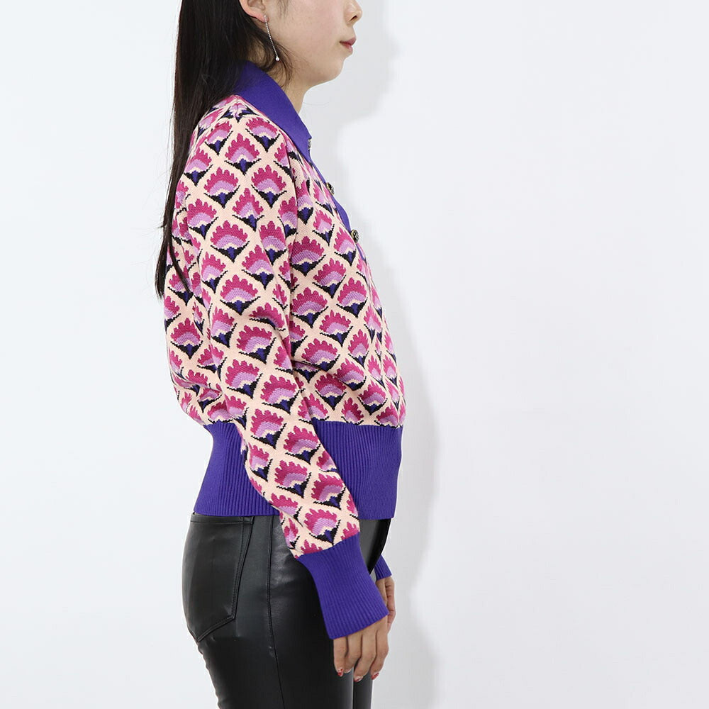 PINKO ニット マルチカラー 襟 総柄 1G180J-A05Q