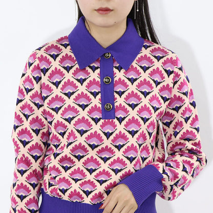 PINKO ニット マルチカラー 襟 総柄 1G180J-A05Q