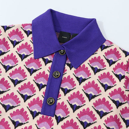 PINKO ニット マルチカラー 襟 総柄 1G180J-A05Q