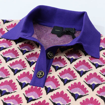 PINKO ニット マルチカラー 襟 総柄 1G180J-A05Q