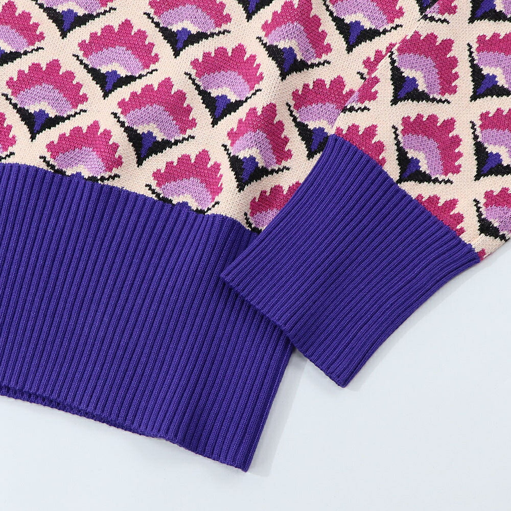 PINKO ニット マルチカラー 襟 総柄 1G180J-A05Q