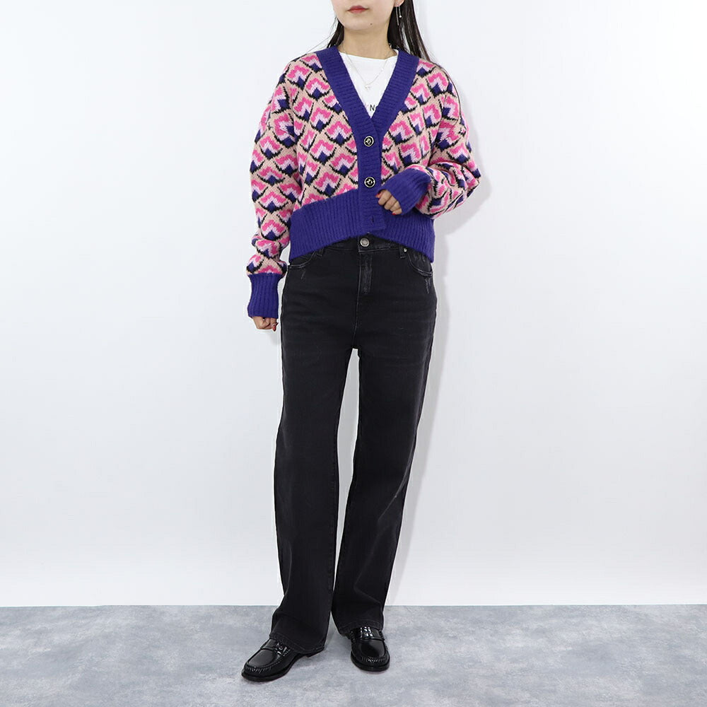 PINKO  マルチカラー ニットカーディガン 総柄 1G180K-A05P