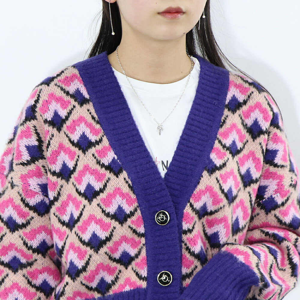 PINKO  マルチカラー ニットカーディガン 総柄 1G180K-A05P