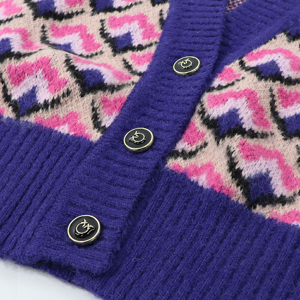 PINKO  マルチカラー ニットカーディガン 総柄 1G180K-A05P