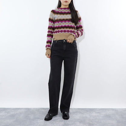 PINKO ニット マルチカラー ロゴ べージュ グレー 1G188A-A06C