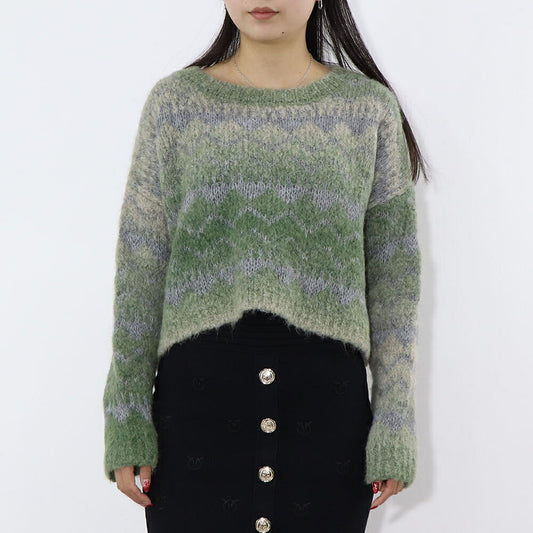 PINKO ニット  グリーン クロップド丈 1G18C5-A09M