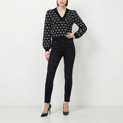 PINKO ピンコ レディース トップス ニット ブラック ビスコース モノグラム 1G18FJ-Y7UH