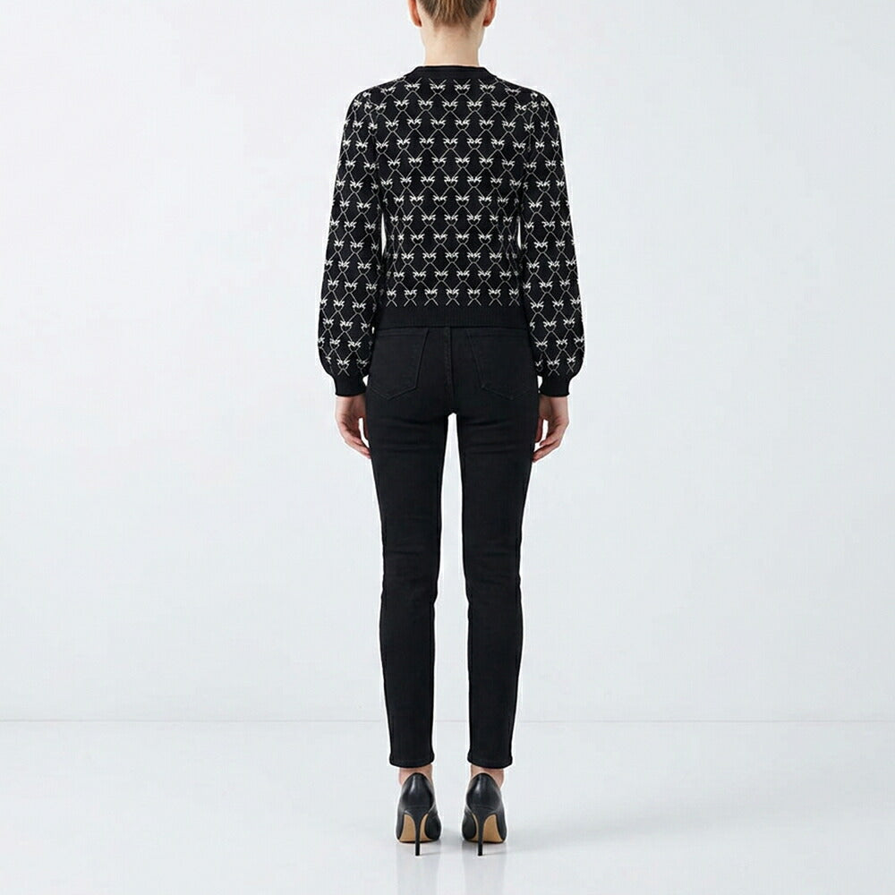 PINKO ピンコ レディース トップス ニット ブラック ビスコース モノグラム 1G18FJ-Y7UH