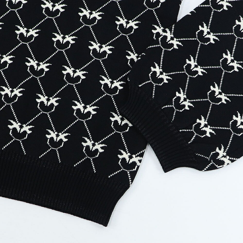 PINKO ピンコ レディース トップス ニット ブラック ビスコース モノグラム 1G18FJ-Y7UH