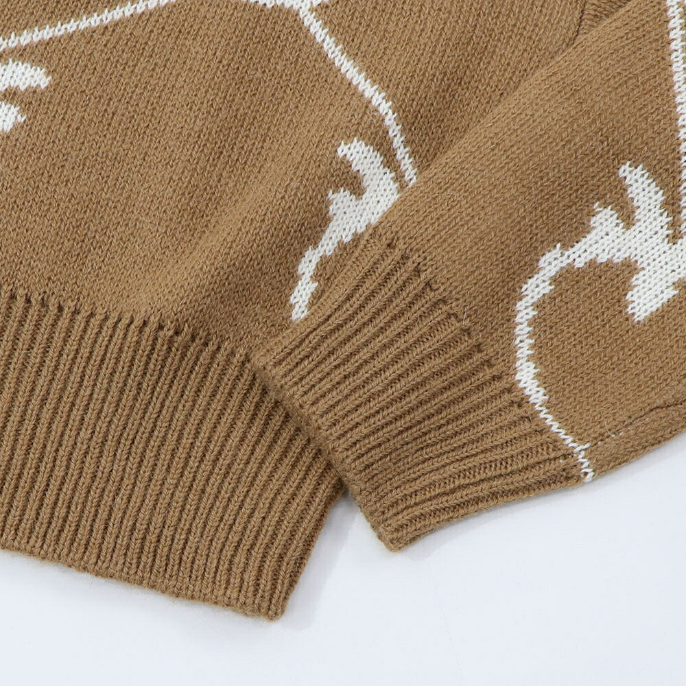 PINKO ニット  キャメル ピンク LOVEBIRDS Vネック 1G18GW-A005