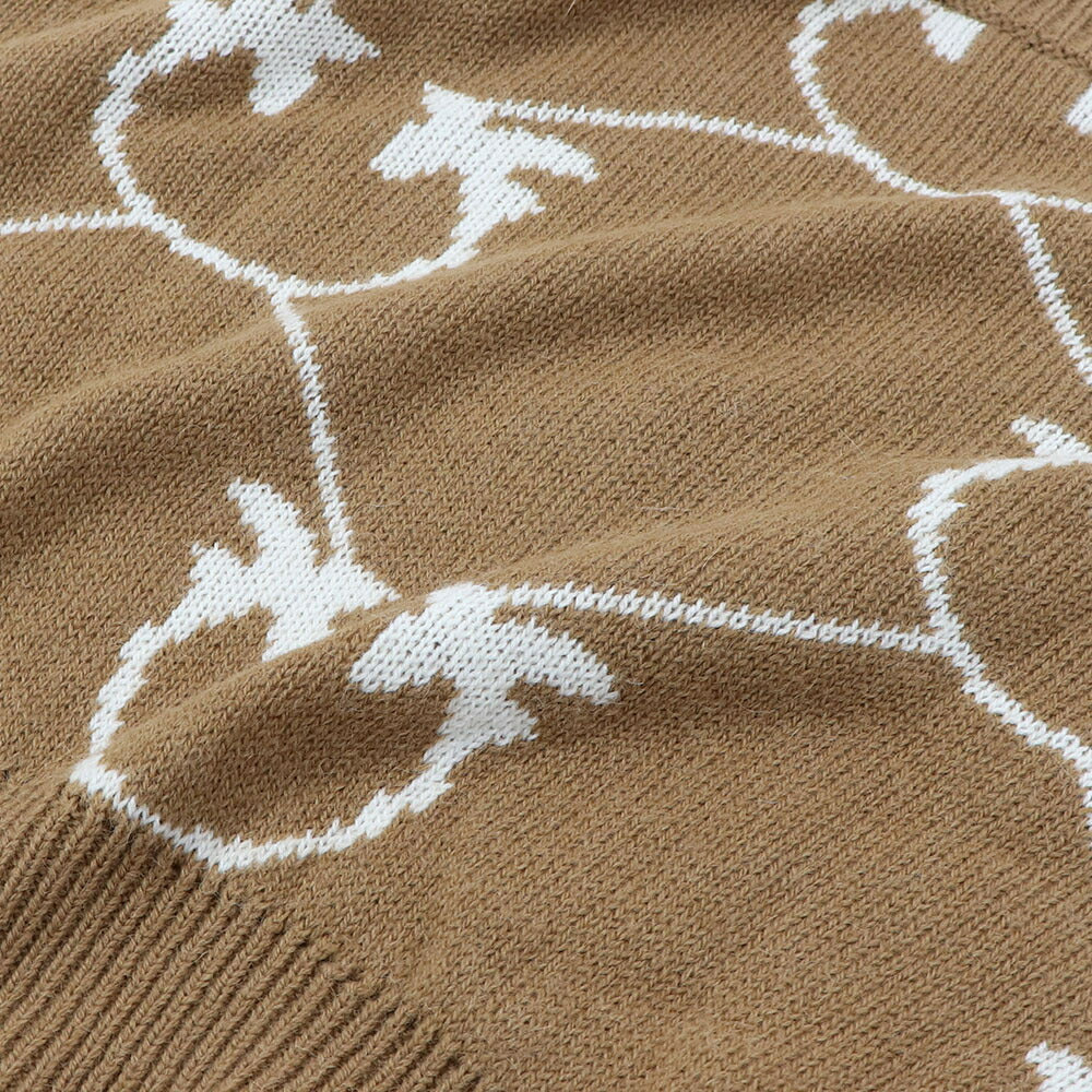 PINKO ニット  キャメル ピンク LOVEBIRDS Vネック 1G18GW-A005