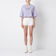 PINKO ピンコ レディース トップス Tシャツ・カットソー パープル ラインストーン イナズマ クロップド丈 半袖 100482-A0M7