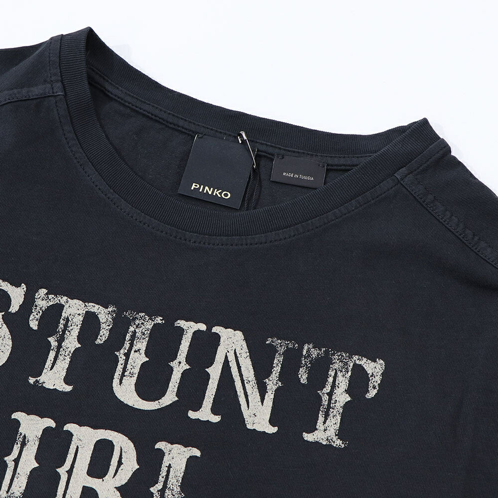 PINKO キャミソール  ブラック ロゴ クロップド丈 100615-A0MN