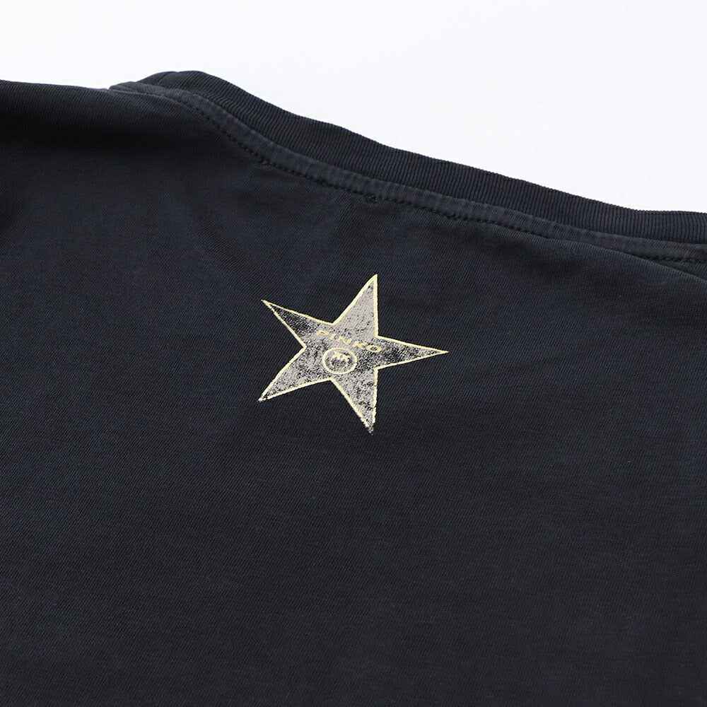 PINKO キャミソール  ブラック ロゴ クロップド丈 100615-A0MN