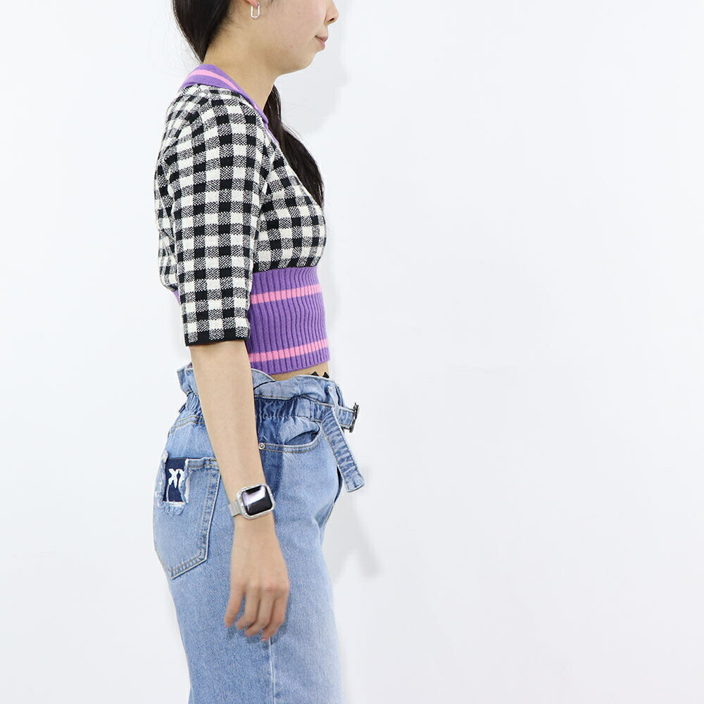 PINKO ニット ブラック×ホワイト ギンガム 100971-A0KT