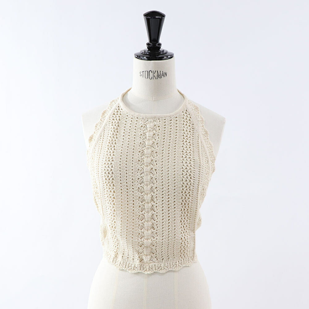 PINKO キャミソール  ベージュ カギ編み 1G15RK-Y6T9