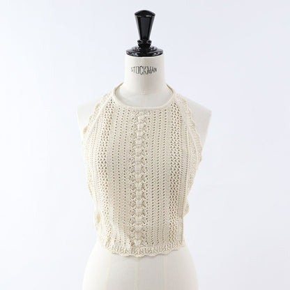 PINKO キャミソール  ベージュ カギ編み 1G15RK-Y6T9