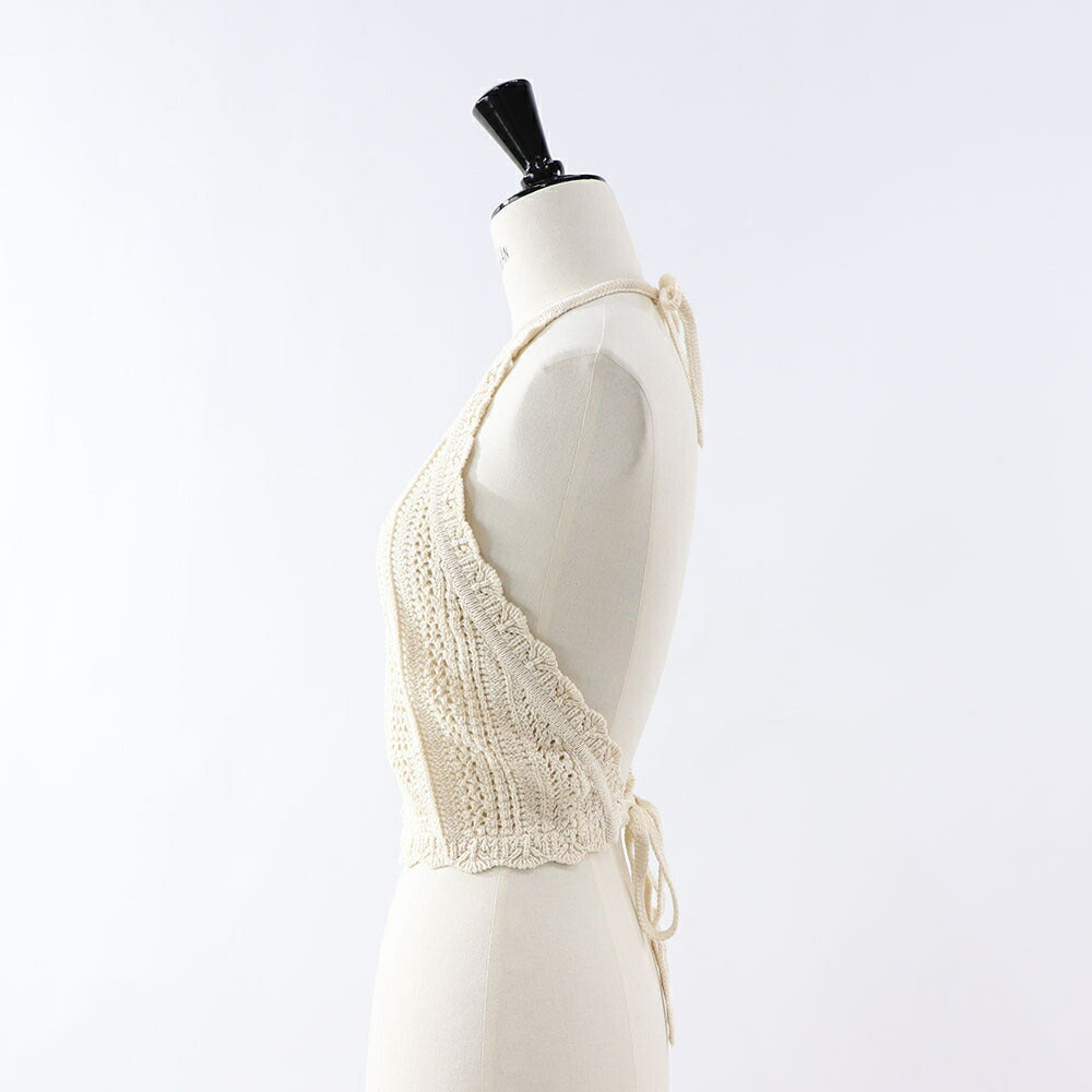 PINKO キャミソール  ベージュ カギ編み 1G15RK-Y6T9