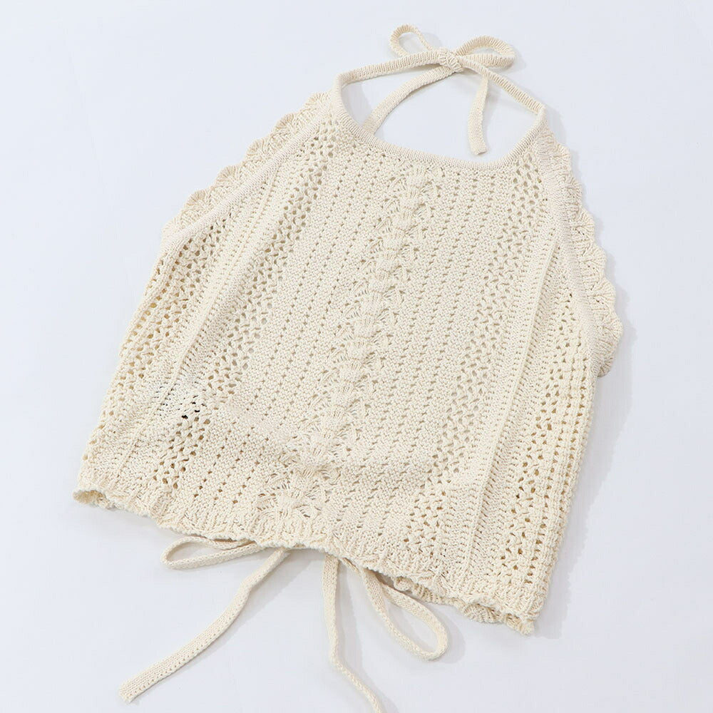 PINKO キャミソール  ベージュ カギ編み 1G15RK-Y6T9