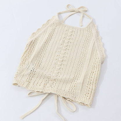 PINKO キャミソール  ベージュ カギ編み 1G15RK-Y6T9