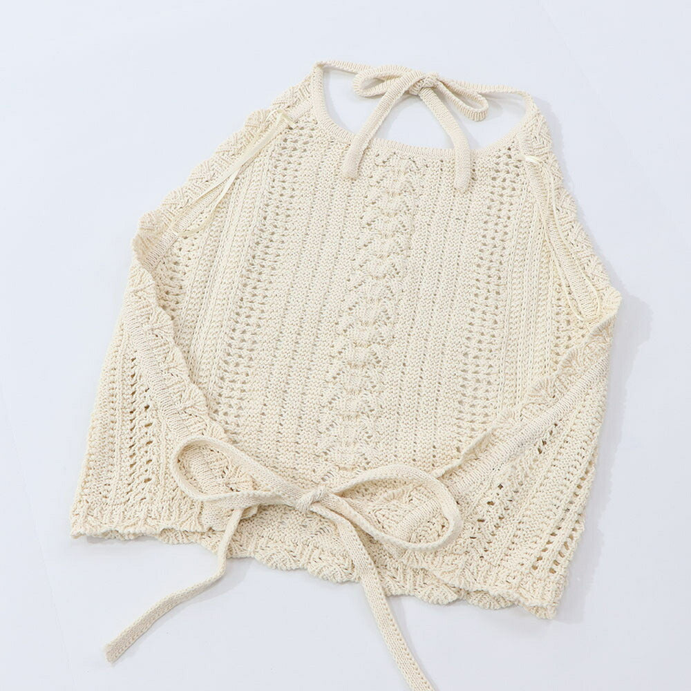 PINKO キャミソール  ベージュ カギ編み 1G15RK-Y6T9