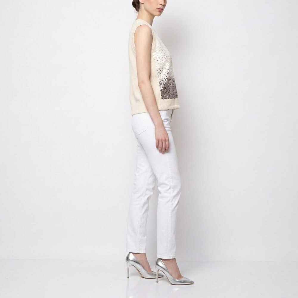 PINKO ピンコ レディース トップス ニット ホワイト ニットベスト スパンコール 1G17LN-Y7W2