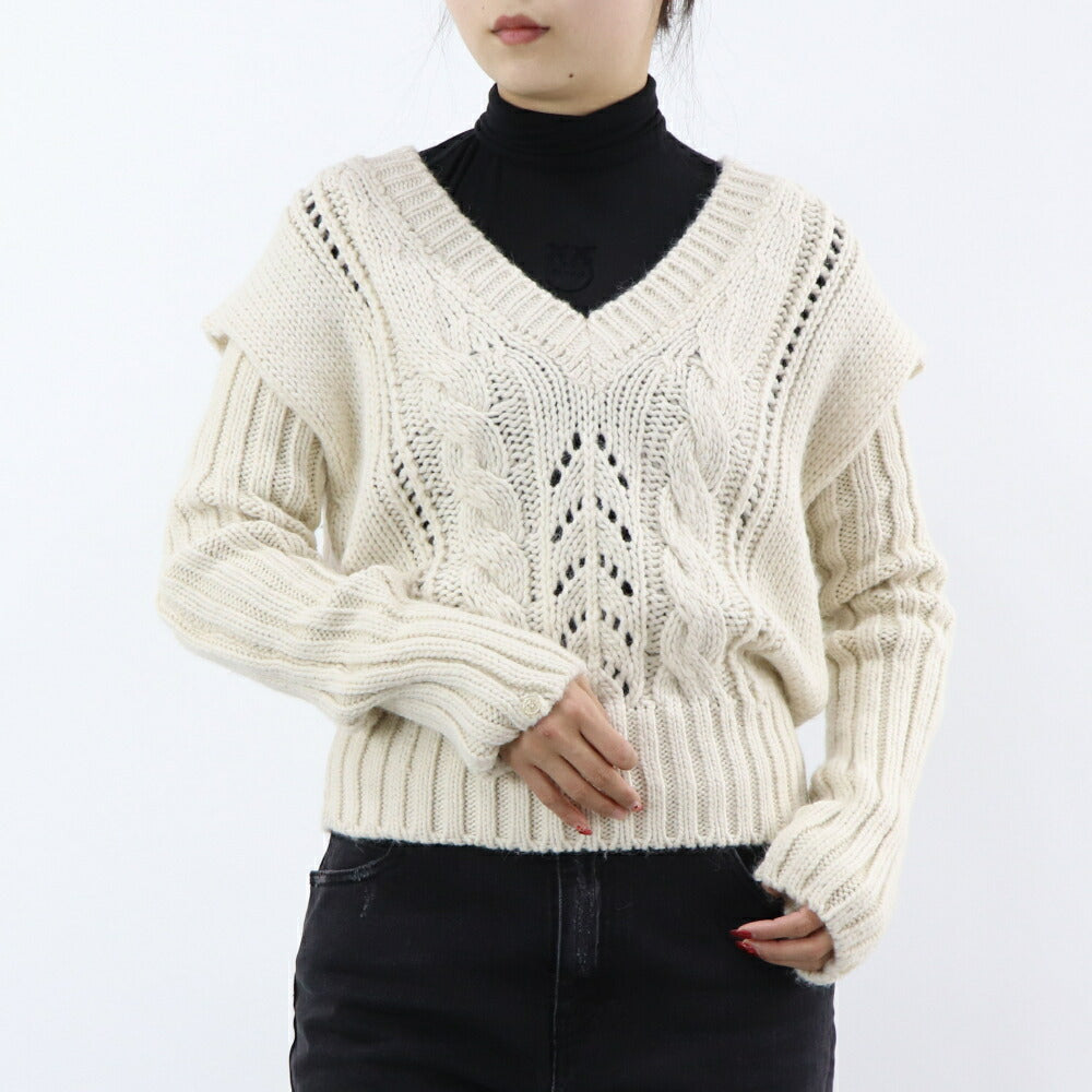 PINKO ニット ベージュ ニットベスト アームウォーマー 1G18AN-A06I