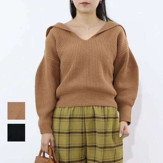 PINKO ニット  ブラウン ブラック 襟 ショート丈 1G18JW-A0CS