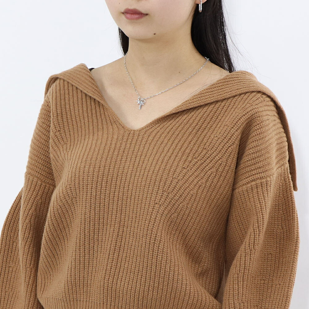 PINKO ニット  ブラウン ブラック 襟 ショート丈 1G18JW-A0CS