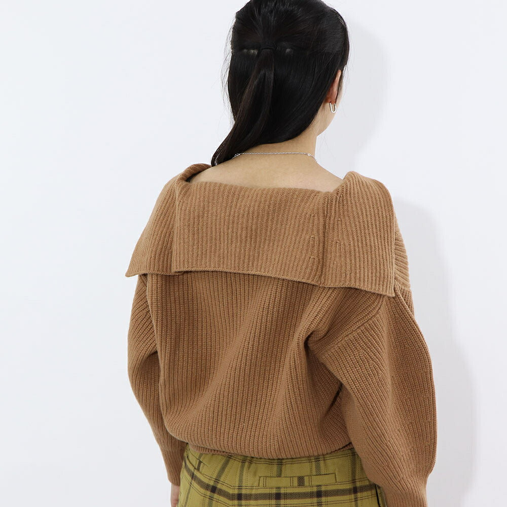PINKO ニット  ブラウン ブラック 襟 ショート丈 1G18JW-A0CS