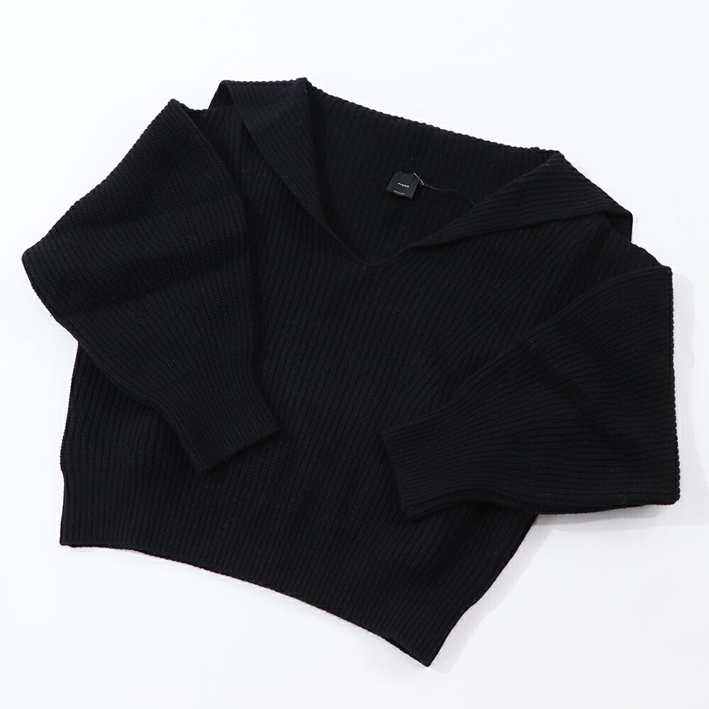 PINKO ニット  ブラウン ブラック 襟 ショート丈 1G18JW-A0CS
