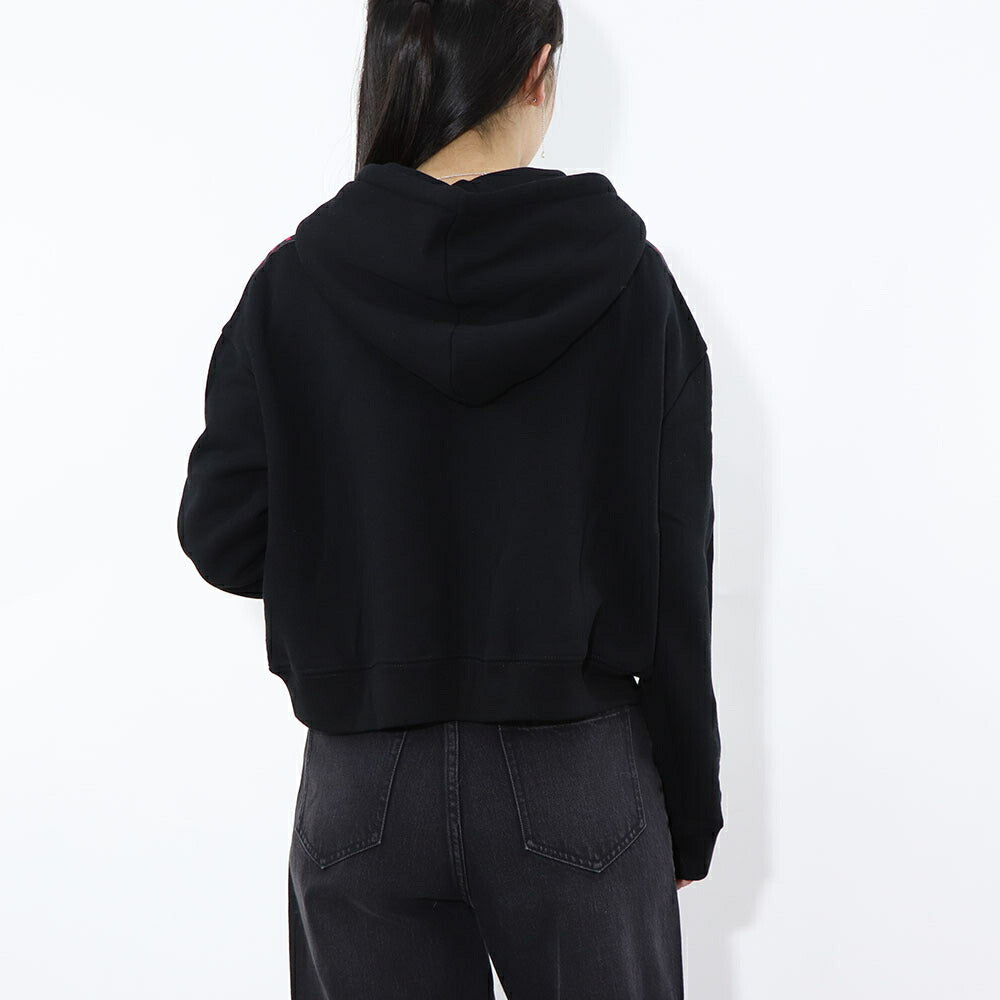 PINKO パーカー ブラック ロゴ プリント 裏起毛 ジップアップ 1G16VV-Y7JP