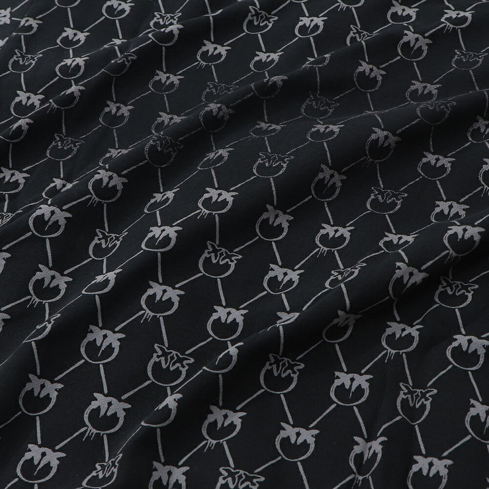 PINKO パーカー ブラック ラインストーン ジップアップ 1G1724-Y7YT