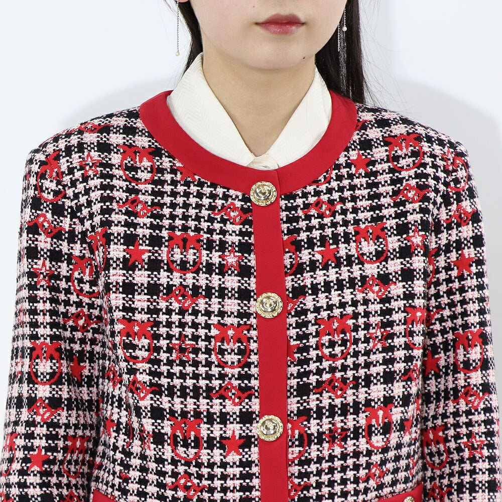 PINKO ジャケット レッド ツイードチェック 100945-A0N2