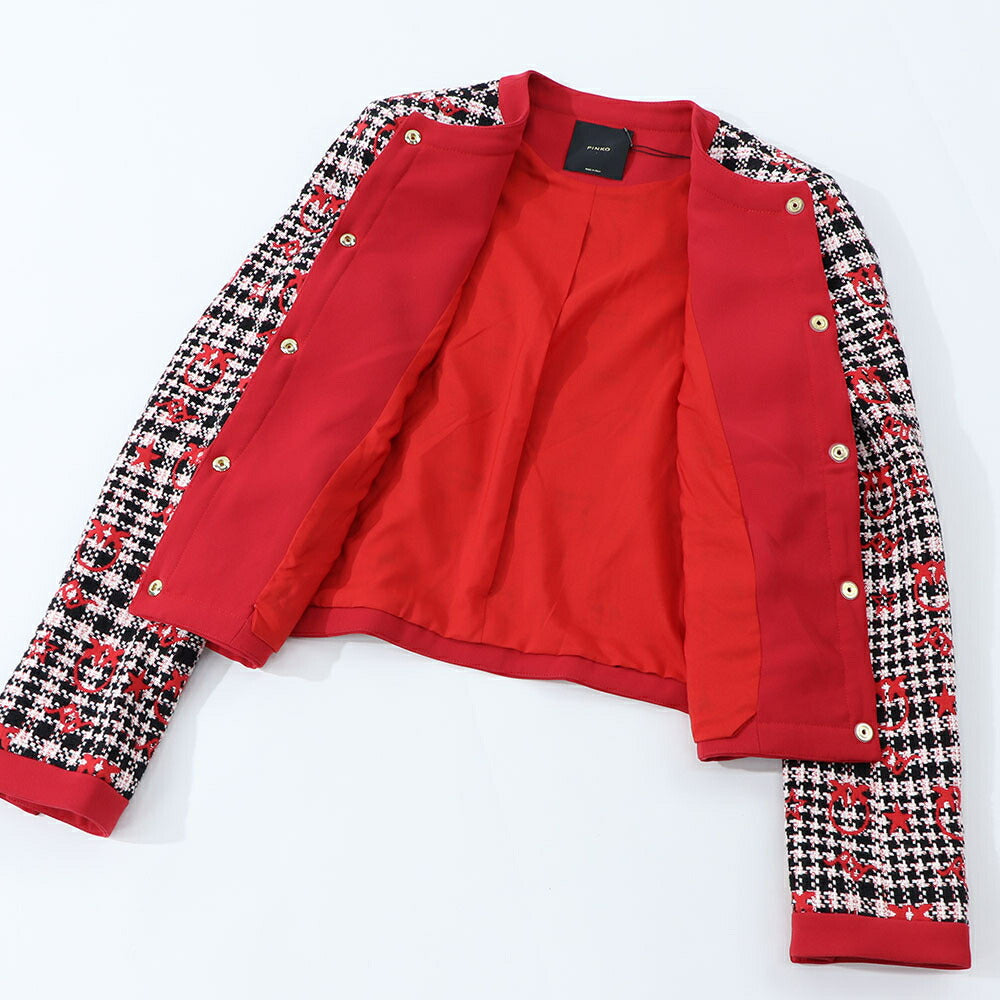 PINKO ジャケット レッド ツイードチェック 100945-A0N2