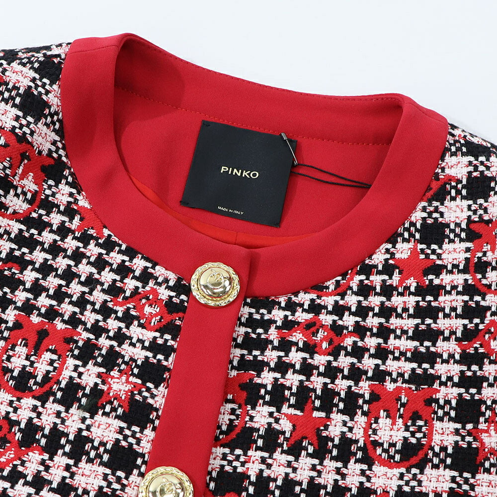 PINKO ジャケット レッド ツイードチェック 100945-A0N2