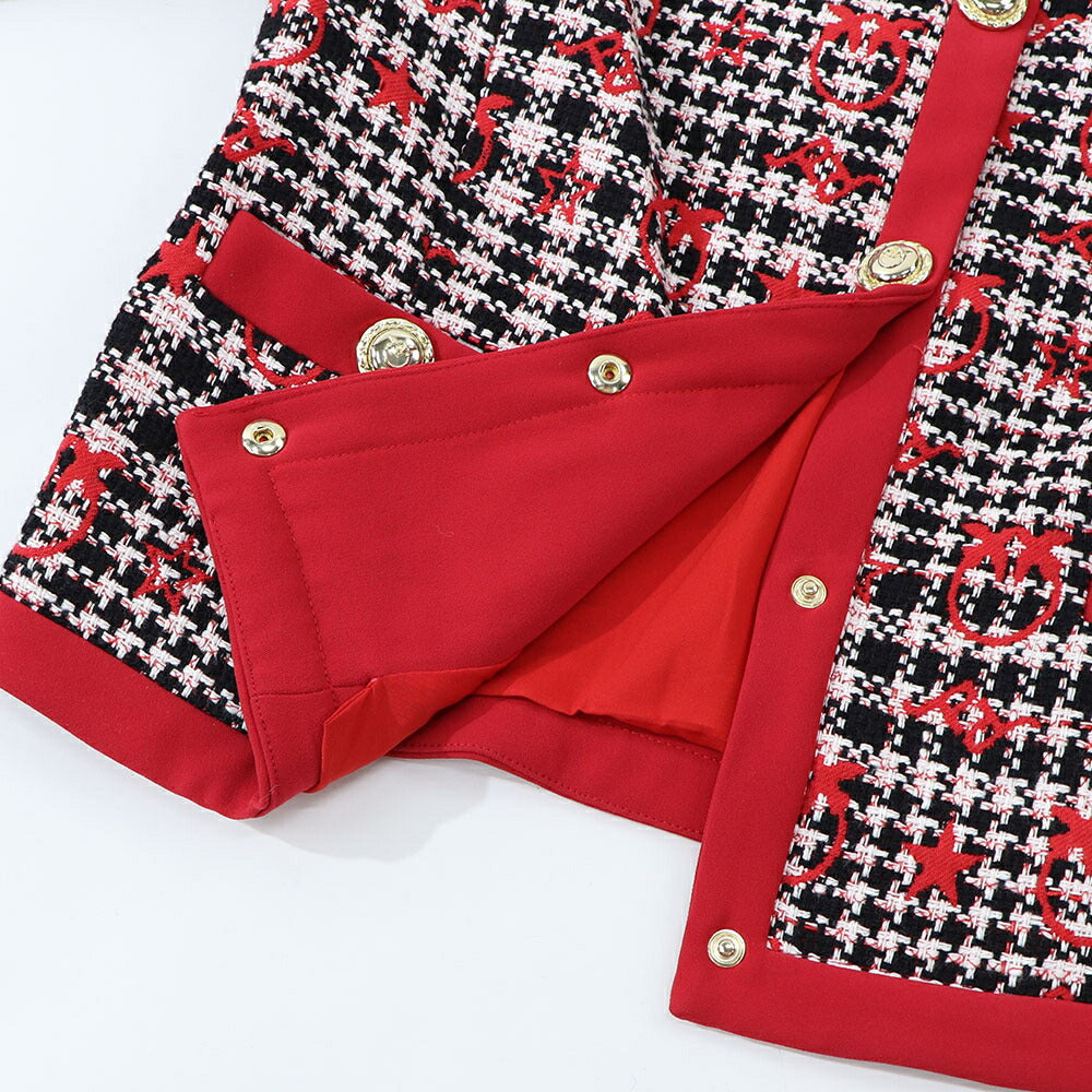 PINKO ジャケット レッド ツイードチェック 100945-A0N2