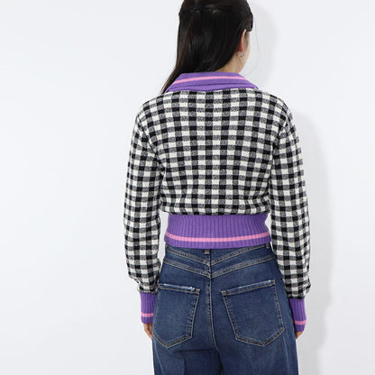 PINKO ニット ブラック×ホワイト ギンガムチェック 100973-A0KT