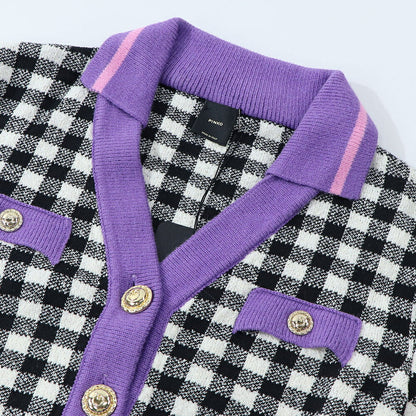 PINKO ニット ブラック×ホワイト ギンガムチェック 100973-A0KT