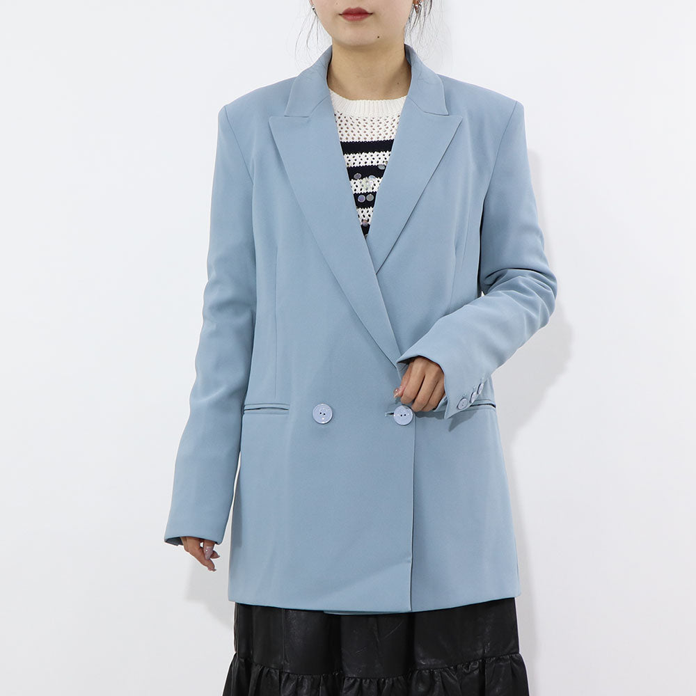 PINKO ピンク ブルー ダブルジャケット シンプル 1G14UP-7624