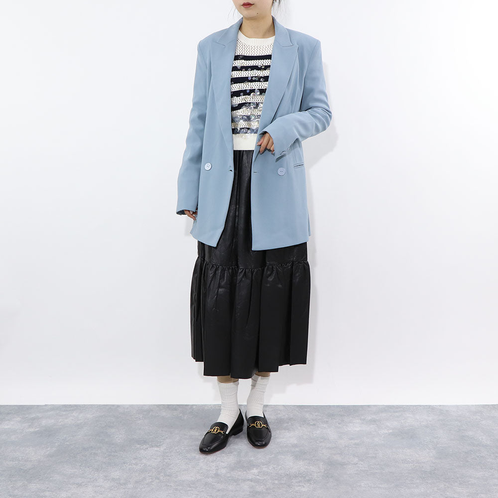 PINKO ピンク ブルー ダブルジャケット シンプル 1G14UP-7624