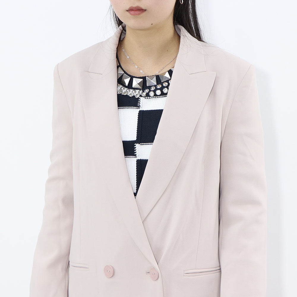 PINKO ピンク ブルー ダブルジャケット シンプル 1G14UP-7624